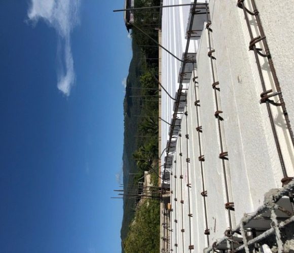 A view of some concrete slabs that are being built.